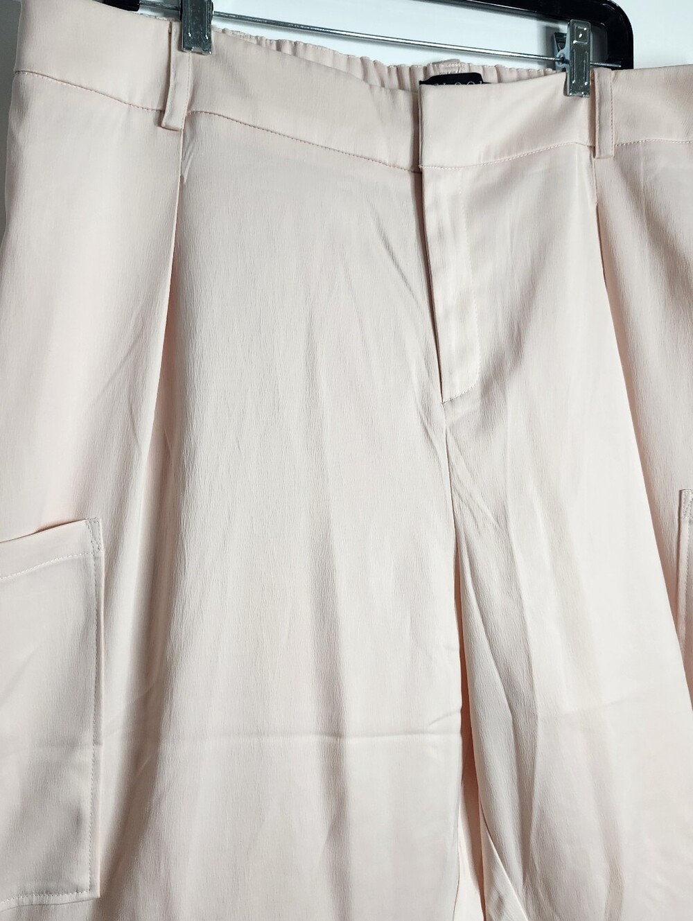 Eloquii Blush Pink Satin Cargo Pants Womens 18 Chic Feminine Modern Office Work - Picture 5 of 13